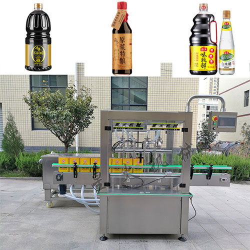 自動化醬油醋灌裝機械流水線實拍圖以及樣品圖