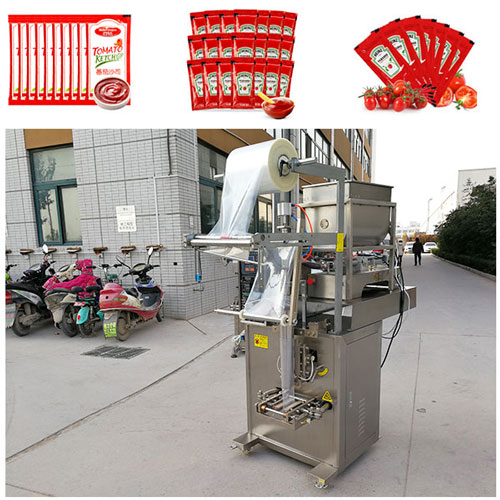 全自動(dòng)番茄醬包裝機(jī)械樣品實(shí)拍圖