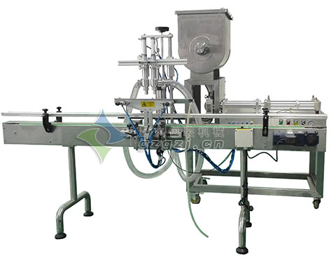 雙頭臥式攪拌醬料灌裝機(jī)