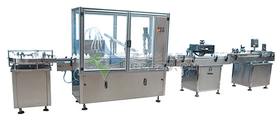 全自動(dòng)口服液灌裝生產(chǎn)線-糖漿口服液灌裝旋蓋聯(lián)動(dòng)線-(封口 旋蓋 貼標(biāo))