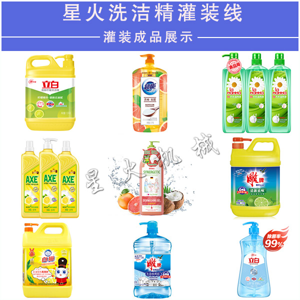 星火洗潔精灌裝線樣品展示