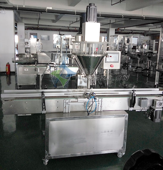 瓶裝自動粉劑灌裝機廠房內(nèi)實拍